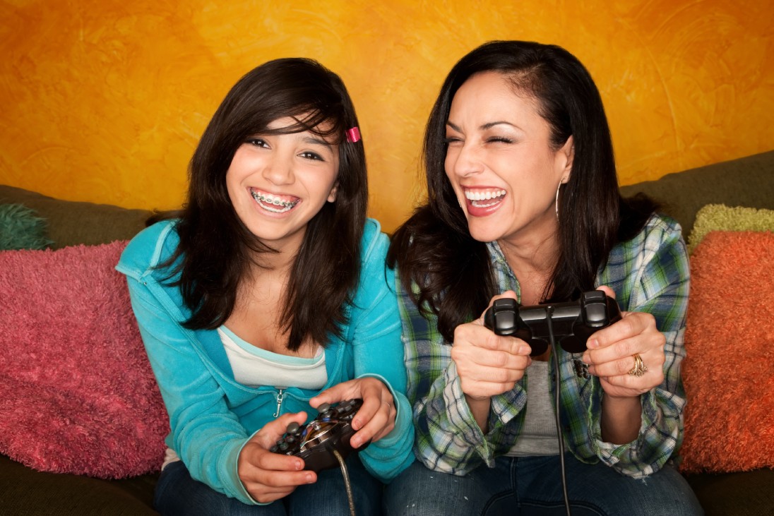 girls smiling when play